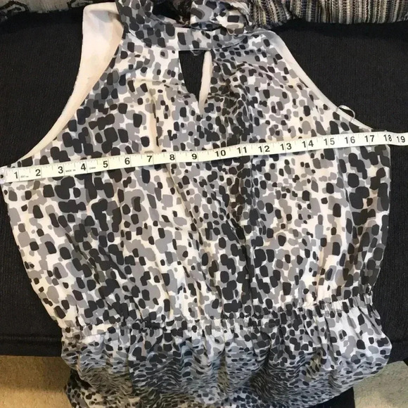 Banana Republic Factory Multi-Print Dotted Gray Black & White Maxi Dress-Size 8 - Picture 12 of 13